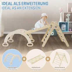 Kletterbogen für Kinder 89x52x45,5 cm Natur aus Holz Joyz-ECD Germany Hot