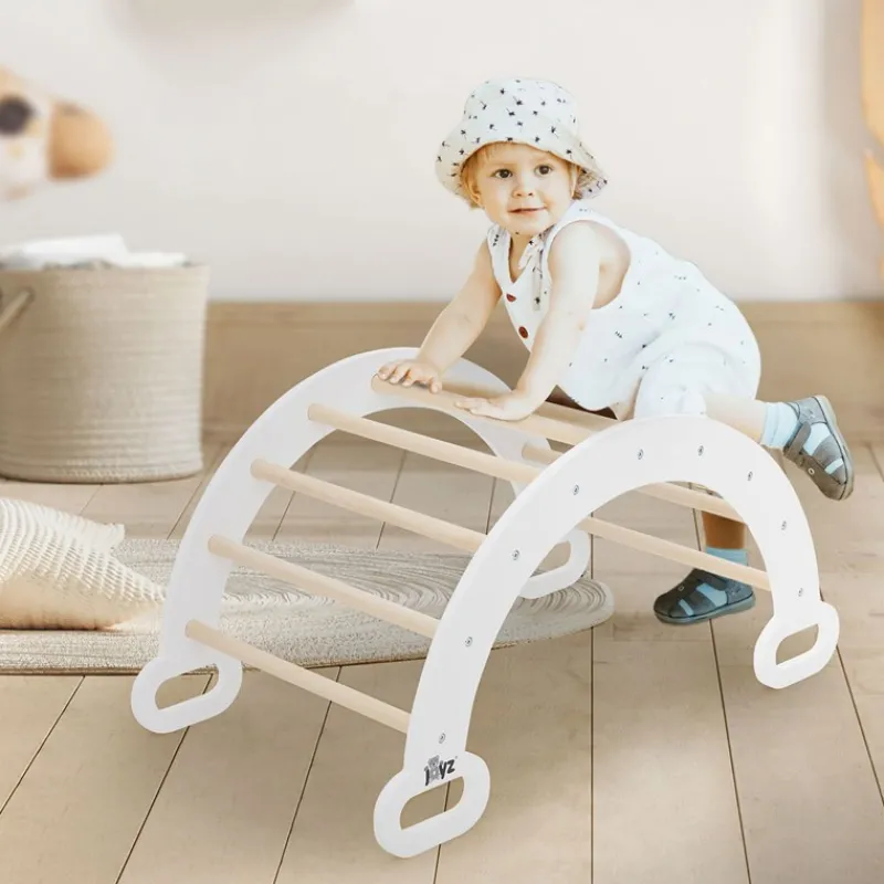 Kletterbogen für Kinder 89x52x45,5 cm Natur/Weiß aus Holz Joyz-ECD Germany Clearance