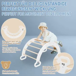 Kletterbogen für Kinder 89x52x45,5 cm Natur/Weiß aus Holz Joyz-ECD Germany Clearance