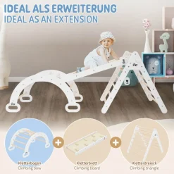 Kletterbogen für Kinder 89x52x45,5 cm Natur/Weiß aus Holz Joyz-ECD Germany Clearance