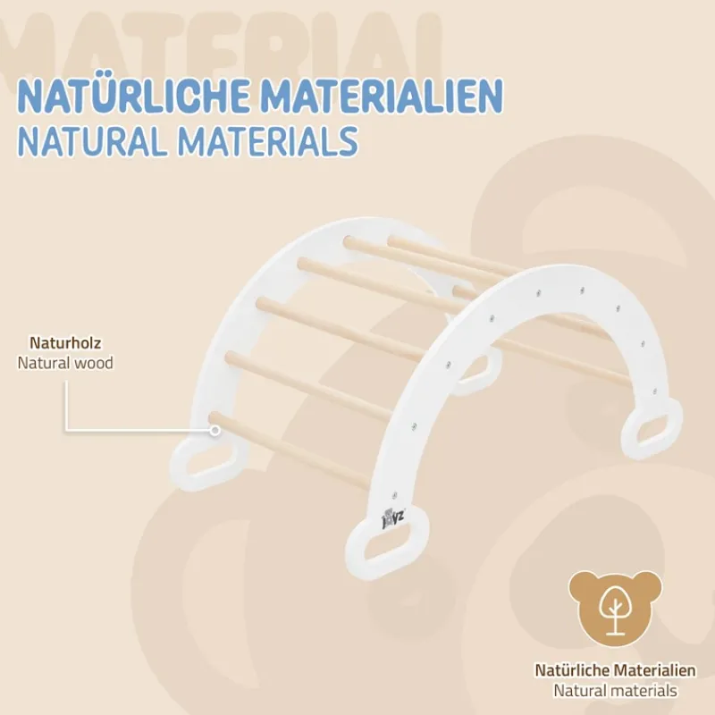 Kletterbogen für Kinder 89x52x45,5 cm Natur/Weiß aus Holz Joyz-ECD Germany Clearance