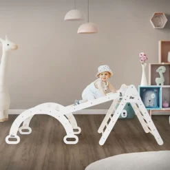 Kletterbogen für Kinder 89x52x45,5 cm Natur/Weiß aus Holz Joyz-ECD Germany Clearance