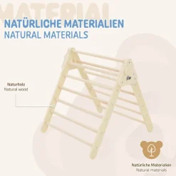 Kletterdreieck für Kinder ab 1 Jahr 73x72x70 cm Natur aus Holz Joyz-ECD Germany New