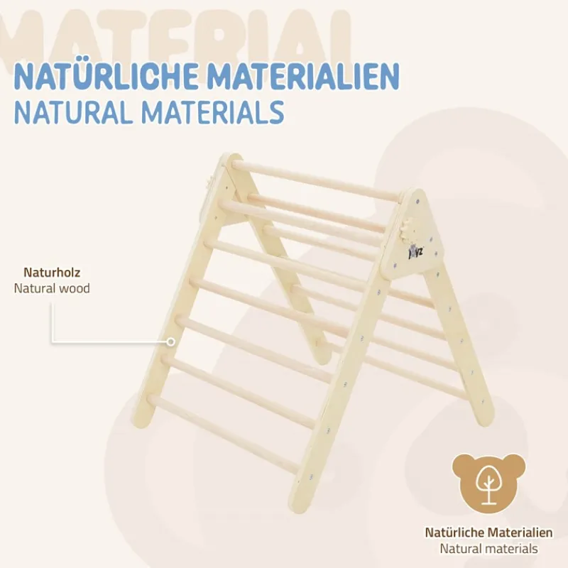 Kletterdreieck für Kinder ab 1 Jahr 73x72x70 cm Natur aus Holz Joyz-ECD Germany New