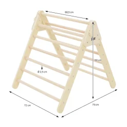 Kletterdreieck für Kinder ab 1 Jahr 73x72x70 cm Natur aus Holz Joyz-ECD Germany New