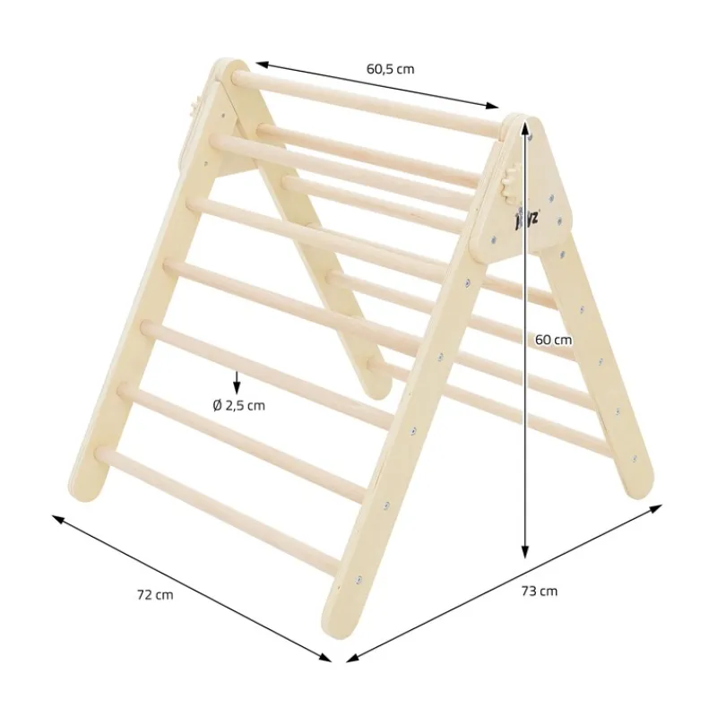 Kletterdreieck für Kinder ab 1 Jahr 73x72x70 cm Natur aus Holz Joyz-ECD Germany New