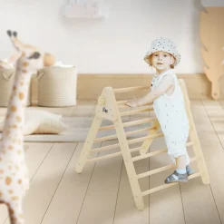 Kletterdreieck für Kinder ab 1 Jahr 73x72x70 cm Natur aus Holz Joyz-ECD Germany New