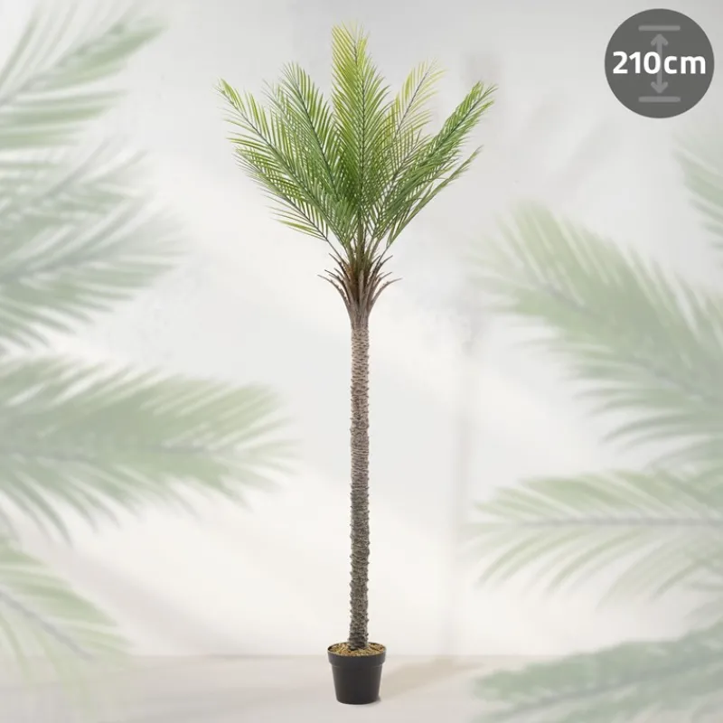 Künstliche Palme 210 cm Tropische Kunstpalme im Topf ML-Design-ECD Germany Clearance