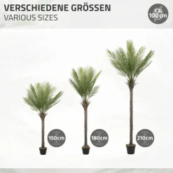 Künstliche Palme 210 cm Tropische Kunstpalme im Topf ML-Design-ECD Germany Clearance