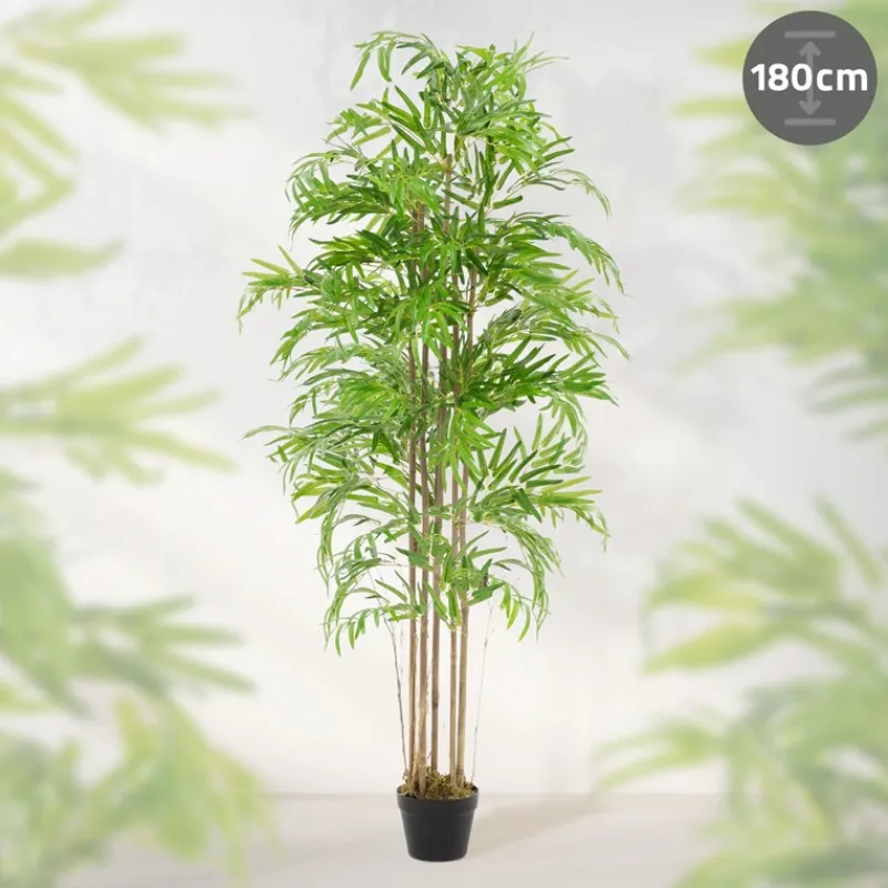 Künstlicher Bambus 180 cm Kunstpflanze mit Echtholzstamm ML-Design-ECD Germany Online