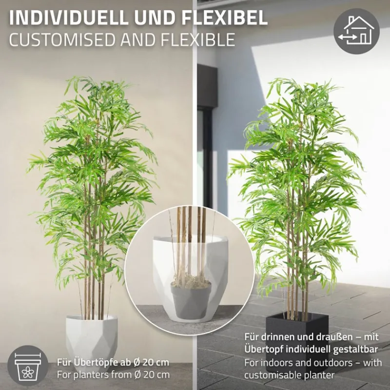 Künstlicher Bambus 180 cm Kunstpflanze mit Echtholzstamm ML-Design-ECD Germany Online