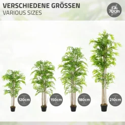 Künstlicher Bambus 180 cm Kunstpflanze mit Echtholzstamm ML-Design-ECD Germany Online