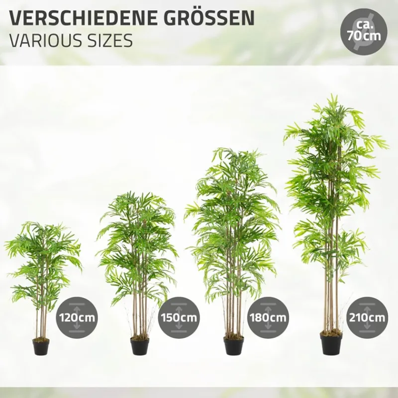 Künstlicher Bambus 180 cm Kunstpflanze mit Echtholzstamm ML-Design-ECD Germany Online
