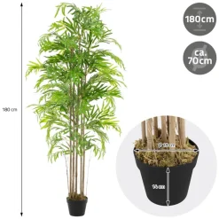 Künstlicher Bambus 180 cm Kunstpflanze mit Echtholzstamm ML-Design-ECD Germany Online