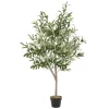 Künstlicher Olivenbaum 150 cm Kunstpflanze mit Naturholzstamm und Früchten ML-Design-ECD Germany Hot