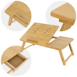 Laptoptisch klappbar Braun aus Holz ML-Design-ECD Germany New