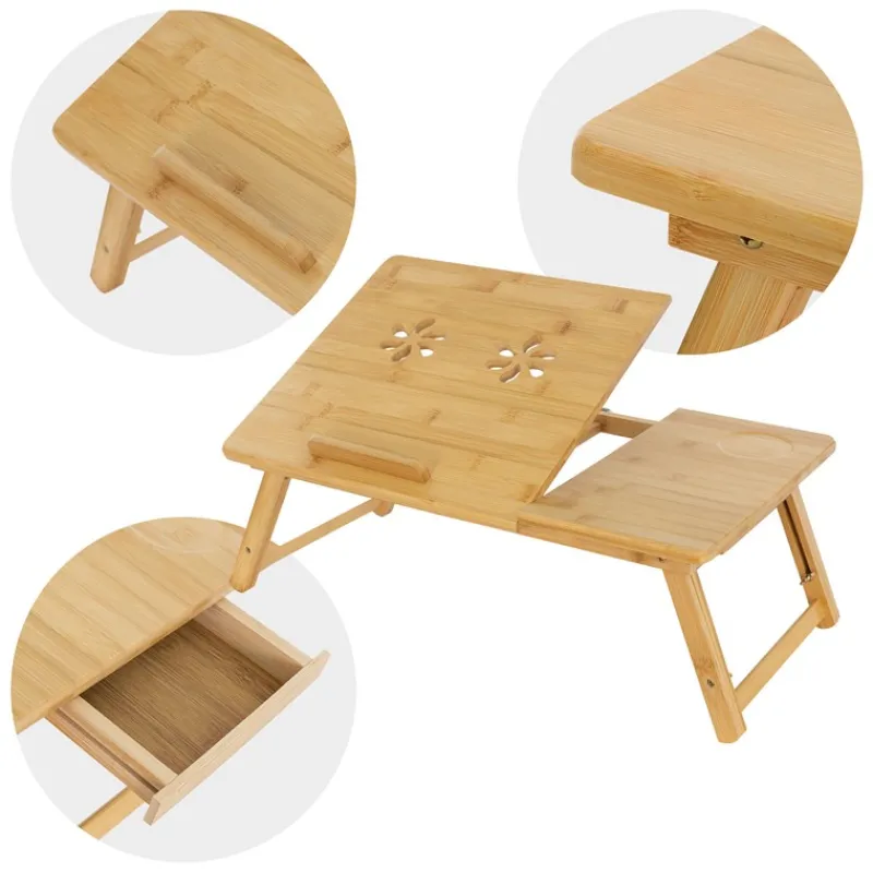 Laptoptisch klappbar Braun aus Holz ML-Design-ECD Germany New