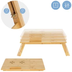 Laptoptisch klappbar Braun aus Holz ML-Design-ECD Germany New
