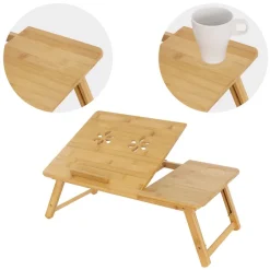 Laptoptisch klappbar Braun aus Holz ML-Design-ECD Germany New