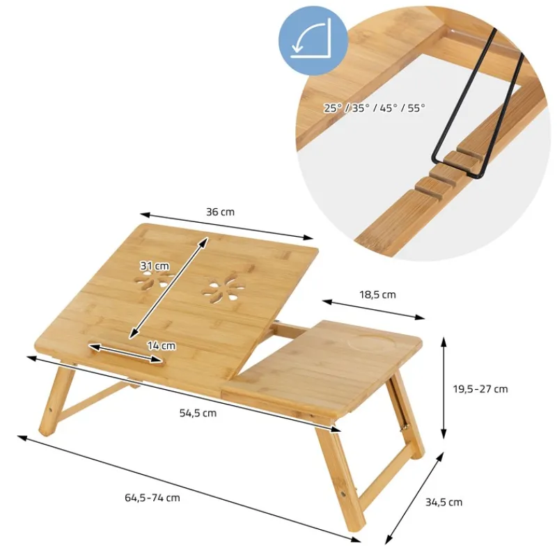 Laptoptisch klappbar Braun aus Holz ML-Design-ECD Germany New