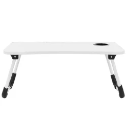 Laptoptisch mit USB-Ports klappbar 60x40 cm Weiß aus MDF inkl. USB Lampe und Ventilator ML-Design-ECD Germany Best