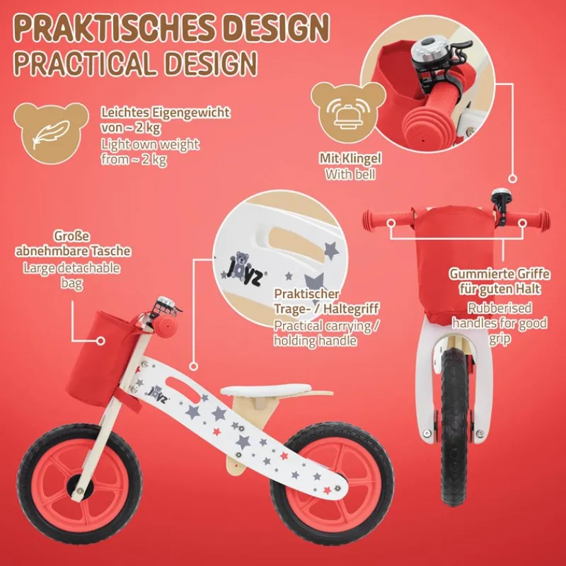 Laufrad für Kinder ab 2 Jahren Rot Joyz-ECD Germany