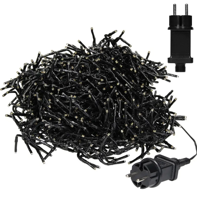 LED Büschel Lichterkette 11 m mit 1512 LEDs Warmweiß IP44-ECD Germany Hot
