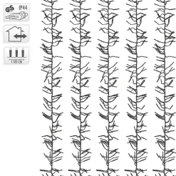 LED Büschel Lichterkette 11 m mit 1512 LEDs Warmweiß IP44-ECD Germany Hot