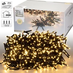 LED Büschel Lichterkette 14,5 m mit 2016 LEDs Warmweiß IP44-ECD Germany Clearance