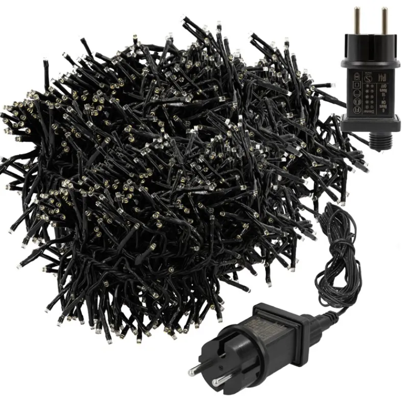 LED Büschel Lichterkette 14,5 m mit 2016 LEDs Warmweiß IP44-ECD Germany Clearance