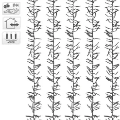 LED Büschel Lichterkette 4,2 m mit 576 LEDs Warmweiß IP44-ECD Germany Discount