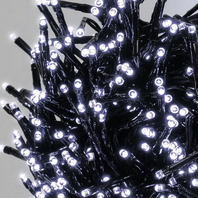 LED Cluster Lichterkette 39m, 3000 LEDs Kaltweiß, mit Timer und 8 Leuchtmodi, IP44 Innen/Außen-ECD Germany Hot