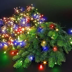 LED Clusterlichterkette bunt 36m mit 1800 Multi Color LEDs 8 Leuchtmodi mit Timerfunktion Spritzwassergeschützt-ECD Germany Hot