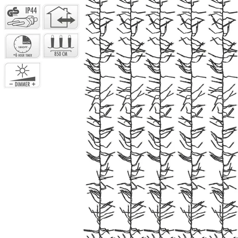 LED Clusterlichterkette 8,5m warmweiß mit 1152 LEDs-ECD Germany