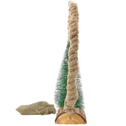 LED Jute Kreis 34x30x7.5 cm aus Seil mit 30 warmweißen LEDs 3 Tannen Jutesäckchen Batterien Timer-ECD Germany