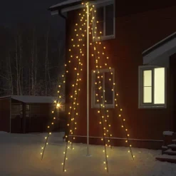 LED Lichterkette Fahnenmastbeleuchtung 208 cm Warmweiß mit 192 LED-ECD Germany