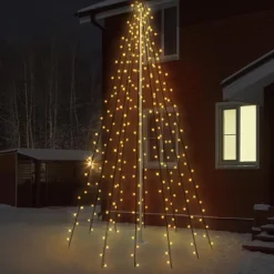 LED Lichterkette Fahnenmastbeleuchtung 8m mit 360 LEDs Warmweiß-ECD Germany Best