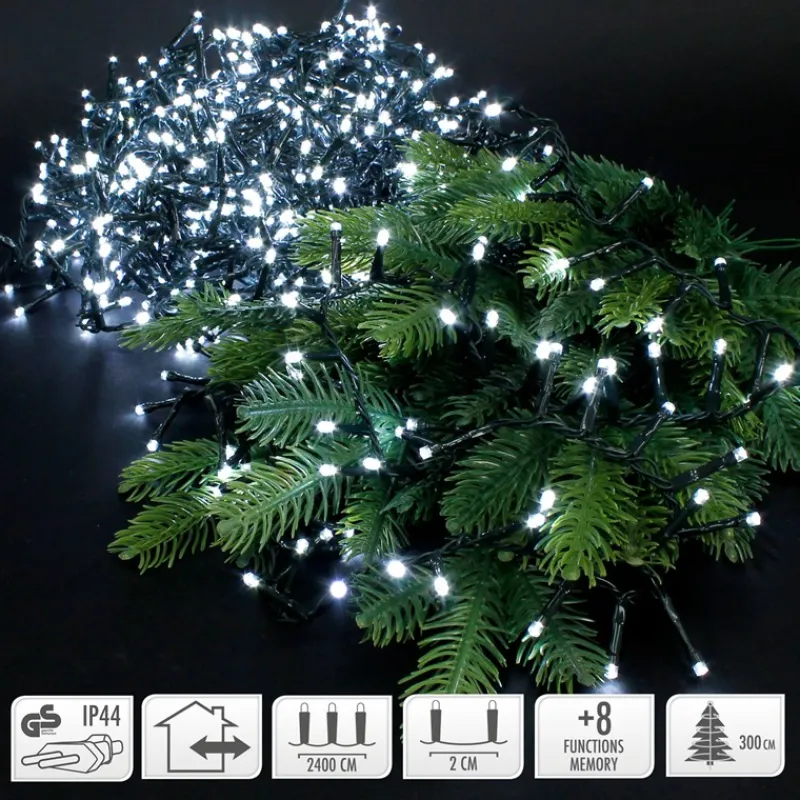 LED Lichterkette 24m weiß 1200 LED Birnen-ECD Germany Best