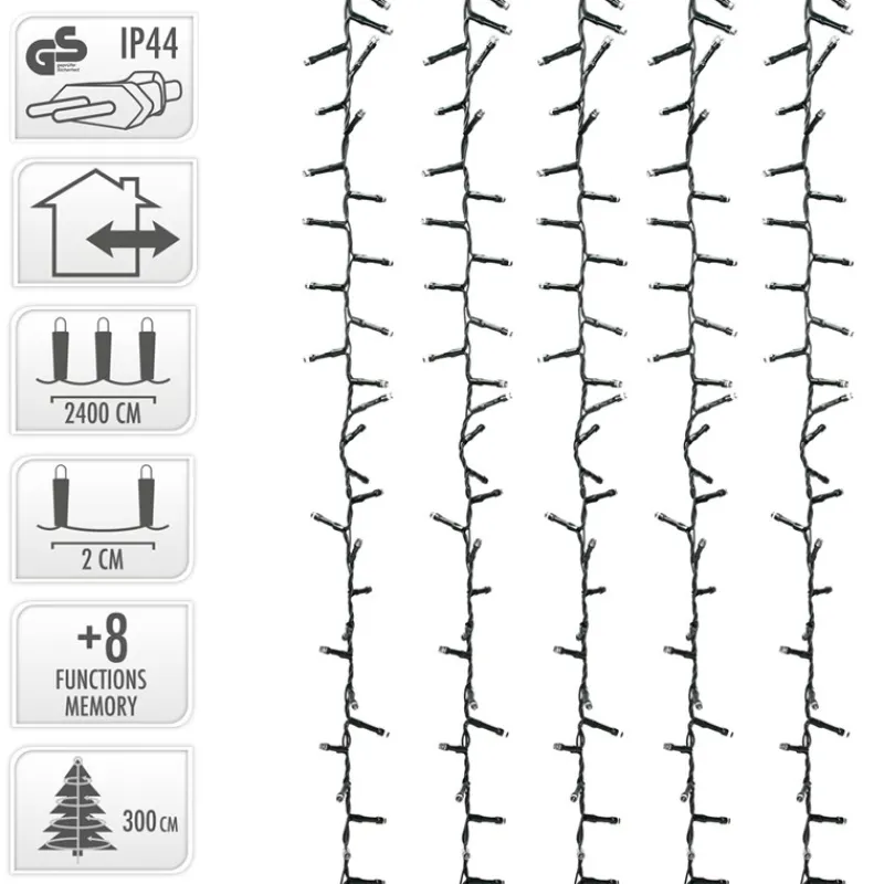 LED Lichterkette 24m weiß 1200 LED Birnen-ECD Germany Best