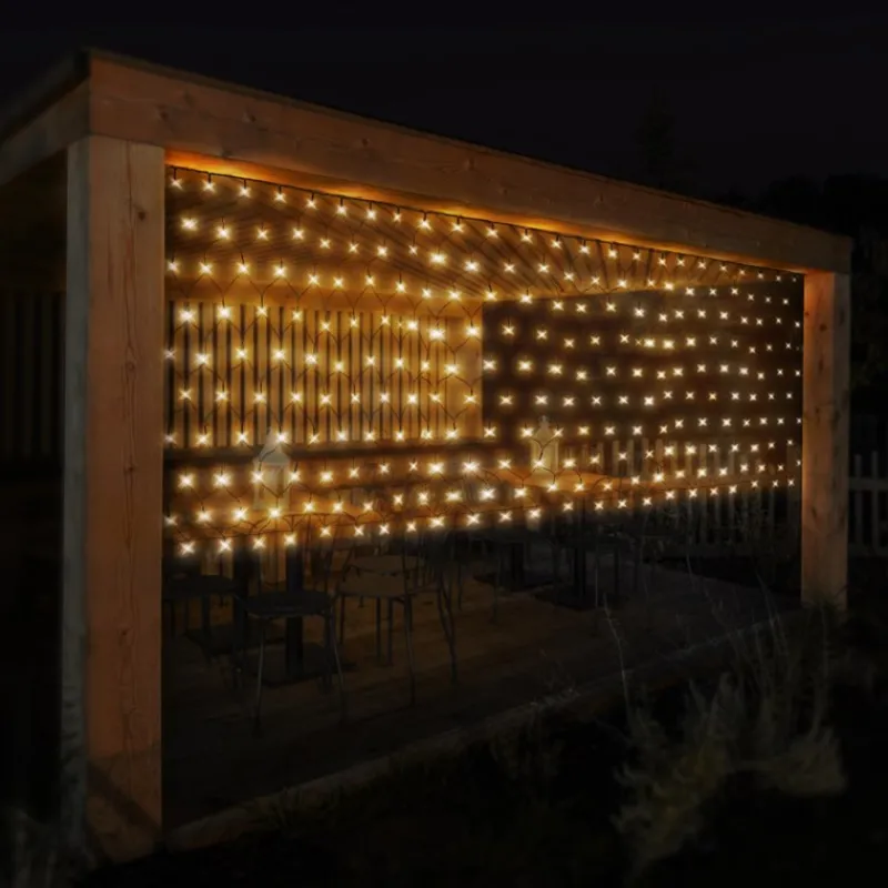 LED Lichternetz 100x200 cm mit 160 LEDs Warmweiß IP44-ECD Germany Online