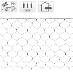LED Lichternetz 100x200 cm mit 160 LEDs Warmweiß IP44-ECD Germany Online