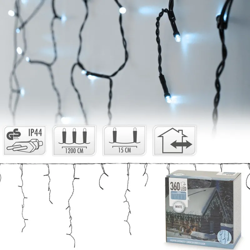 LED Lichtervorhang 12 m IP44 LED Birnen-ECD Germany Sale