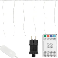 LED Lichtervorhang 3 m mit 120 LEDs Warmweiß IP44 Timer-ECD Germany