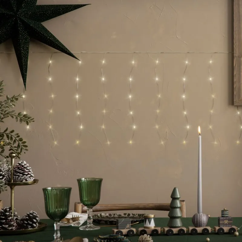 LED Lichtervorhang 6 m mit 240 LEDs Warmweiß IP44 Timer-ECD Germany Sale