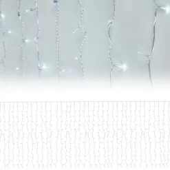 LED Lichtervorhang 2m Kaltweiß mit 240 LED aus PVC-ECD Germany New