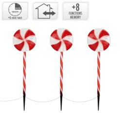 LED Lolly Lichterkette Weihnachtslichterkette wasserdicht mit Timer und verschiedenen Leuchtmodis-ECD Germany Hot