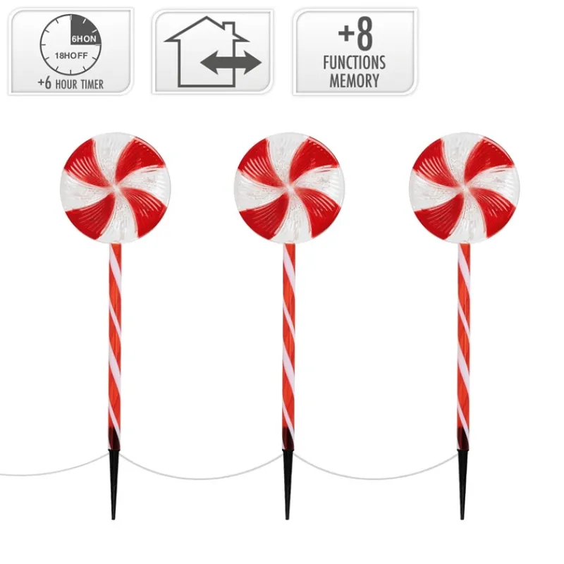 LED Lolly Lichterkette Weihnachtslichterkette wasserdicht mit Timer und verschiedenen Leuchtmodis-ECD Germany Hot