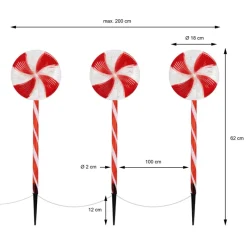 LED Lolly Lichterkette Weihnachtslichterkette wasserdicht mit Timer und verschiedenen Leuchtmodis-ECD Germany Hot