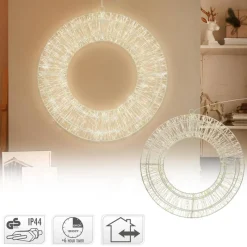 LED Metall Kranz Ø 50 cm mit 1440 LEDs Warmweiß IP44-ECD Germany