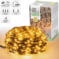 LED Micro Cluster Lichterkette 18 m mit 600 warmweißen LEDs und 8 Funktionen-ECD Germany Sale